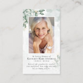 Carte de prière commémorative Eucalyptus Budget (Devant)