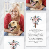 Carte de prière commémorative Eucalyptus Floral Cr