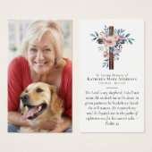 Carte de prière commémorative Eucalyptus Floral Cr (Devant & derrière)