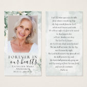 Carte de prière commémorative Eucalyptus Photo Aqu (Devant & derrière)