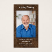 Carte de prière commémorative Faux Leather Funeral (Devant)