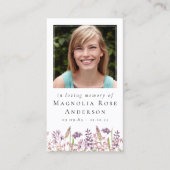 Carte de prière commémorative fleur sauvage In Lov (Devant)