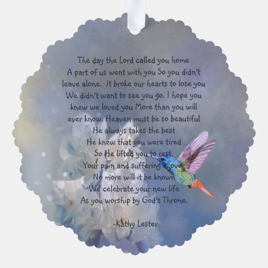 Carte de prière commémorative Fleurs blanches coli (Verso)