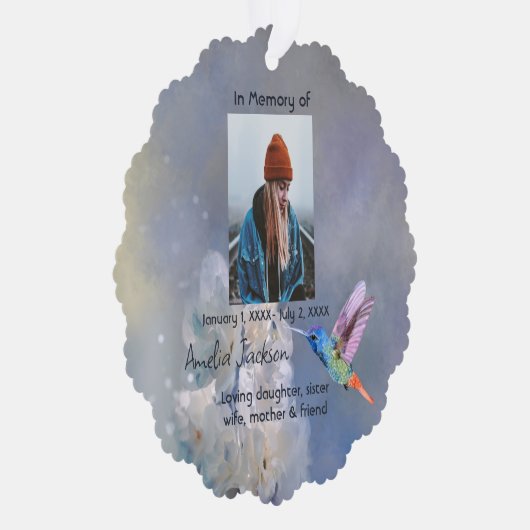 Carte de prière commémorative Fleurs blanches coli (Droite)