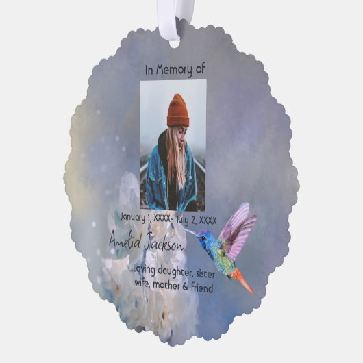 Carte de prière commémorative Fleurs blanches coli (Gauche)