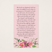 Carte de prière commémorative | Fleurs roses (Dos)