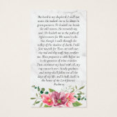 Carte de prière commémorative | Fleurs roses (Dos)