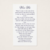 Carte de prière commémorative Floral Bird Funeral (Dos)