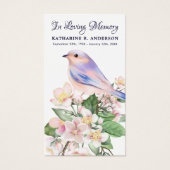 Carte de prière commémorative Floral Bird Funeral (Devant)