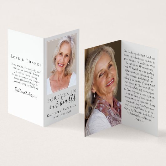 Carte de prière commémorative Folever in Our Heart (Intérieur et extérieur)