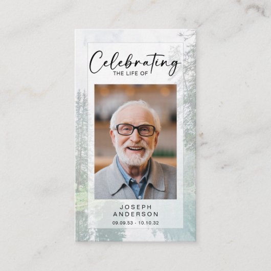 Carte de prière commémorative | Forêt (Devant)