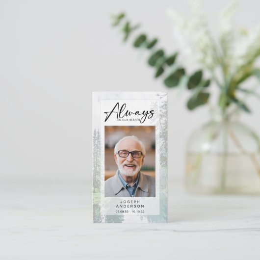 Carte de prière commémorative | Forêt (Debout devant)