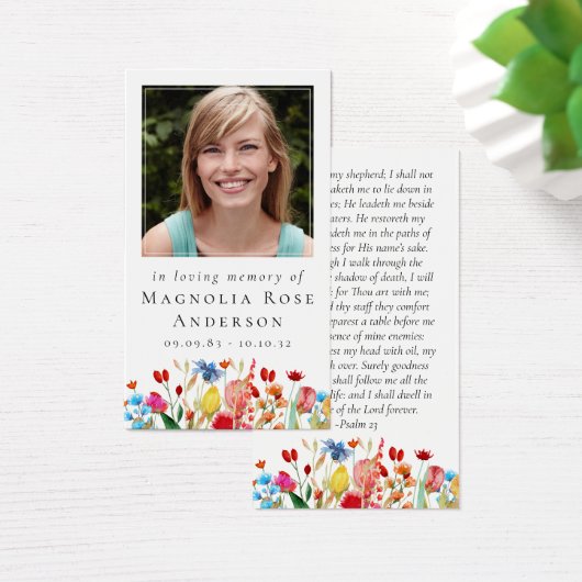 Carte de prière commémorative | Frontière Fleur sa (Bureau)