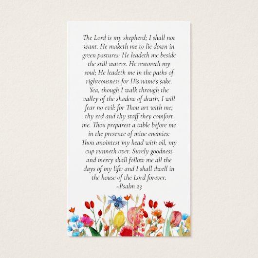 Carte de prière commémorative | Frontière Fleur sa (Dos)