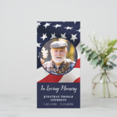 Carte de prière commémorative Funérailles de vétér (Debout devant)