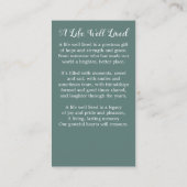 Carte de prière commémorative Funérailles Eucalypt (Dos)