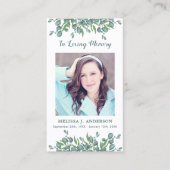 Carte de prière commémorative Funérailles Eucalypt (Devant)