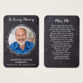 Carte de prière commémorative funéraire avec photo (Devant & derrière)