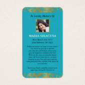 Carte de prière commémorative funéraire catholique (Dos)