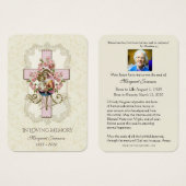 Carte de prière commémorative funéraire catholique (Devant & derrière)