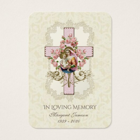 Carte de prière commémorative funéraire catholique (Devant)