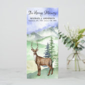 Carte de prière commémorative funéraire Cerf de bo (Debout devant)