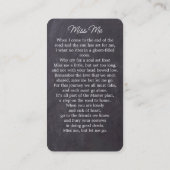 Carte de prière commémorative funéraire Eucalyptus (Dos)