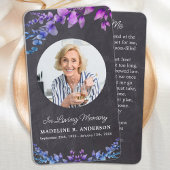 Carte de prière commémorative funéraire Eucalyptus