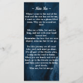 Carte de prière commémorative funéraire Photo Marb (Dos)