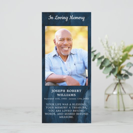 Carte de prière commémorative funéraire Photo Marb (Debout devant)