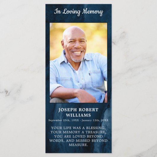 Carte de prière commémorative funéraire Photo Marb (Devant)