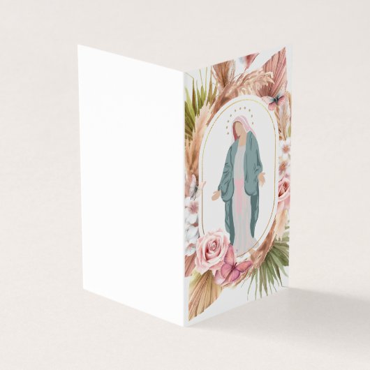 Carte de prière commémorative funéraire rose (Outside)