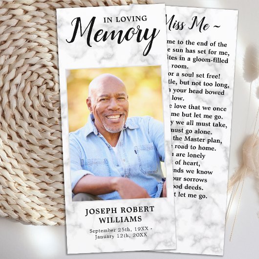 Carte de prière commémorative funéraire Sympathie 