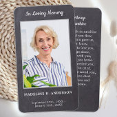 Carte de prière commémorative funéraire Tableau de