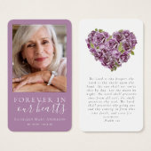 Carte de prière commémorative | Hydrangea Heart (Devant & derrière)