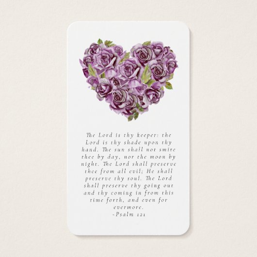Carte de prière commémorative | Hydrangea Heart (Dos)