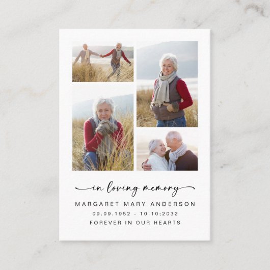 Carte de prière commémorative | In Love Memory Fou (Devant)