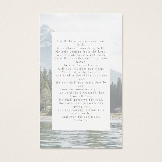 Carte de prière commémorative In Love Memory Mount (Dos)