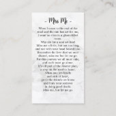 Carte de prière commémorative Marble Simple Funera (Dos)