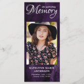 Carte de prière commémorative Marbre pourpre Photo (Devant)