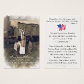 Carte de prière commémorative militaire USA (Devant & derrière)