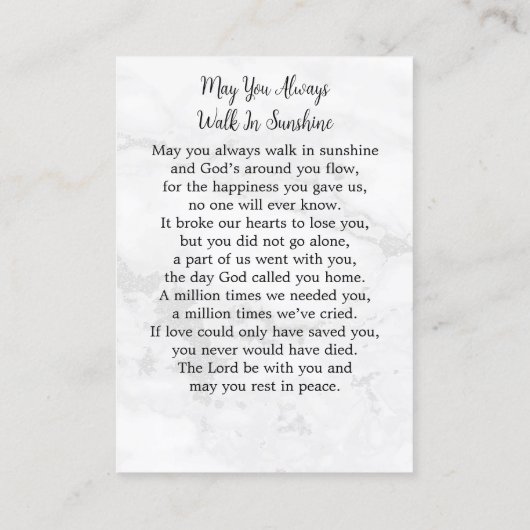 Carte de prière commémorative moderne 3 photos Mar (Dos)