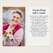 Carte de prière commémorative moderne simple (Devant & derrière)