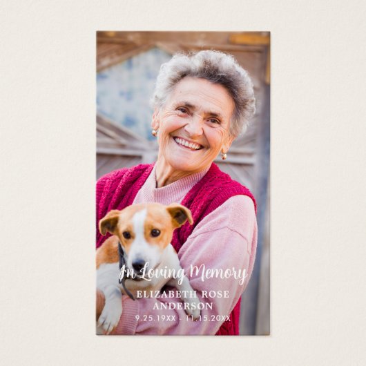 Carte de prière commémorative moderne simple (Devant)