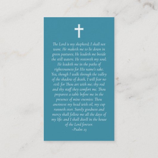 Carte de prière commémorative Ocean Beach (Dos)