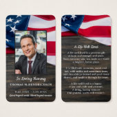 Carte de prière commémorative patriotique Premium (Devant & derrière)