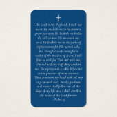 Carte de prière commémorative photo bleue (Dos)