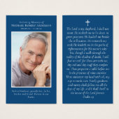 Carte de prière commémorative photo bleue (Devant & derrière)