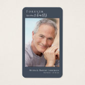 Carte de prière commémorative photo bleue (Devant)