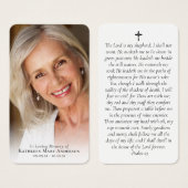 Carte de prière commémorative photo complète (Devant & derrière)